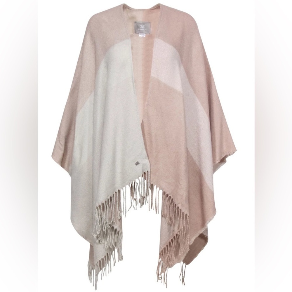 Soia & Kyo Scarfigan with Fringe Pink Cream NWT